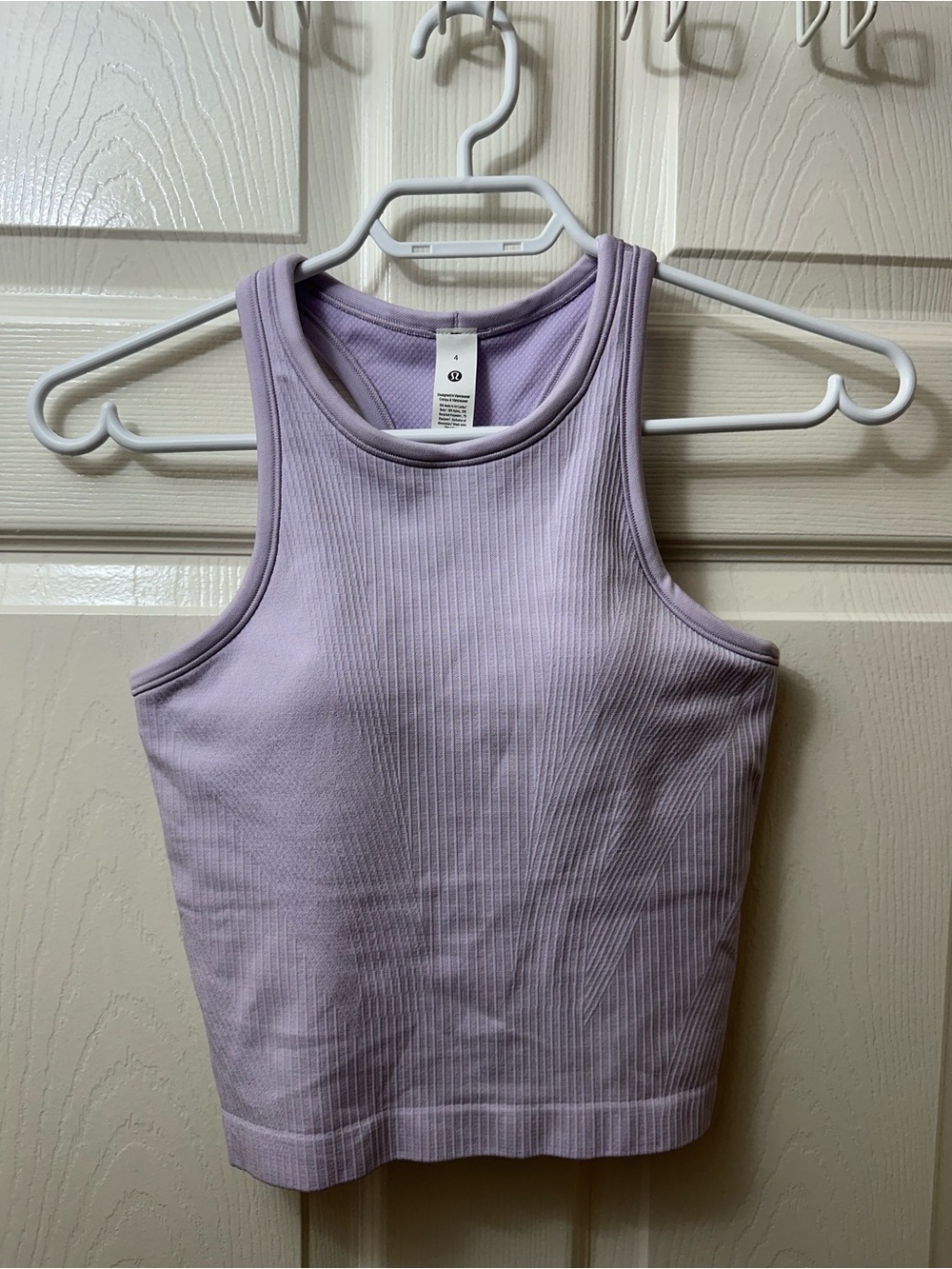 Lululekon Ebb to Street Cropped Racerback Tank Top Size 4 NEW